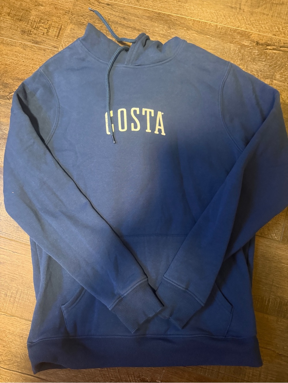 Costa Navy Blue Pullover Hoodie with Logo